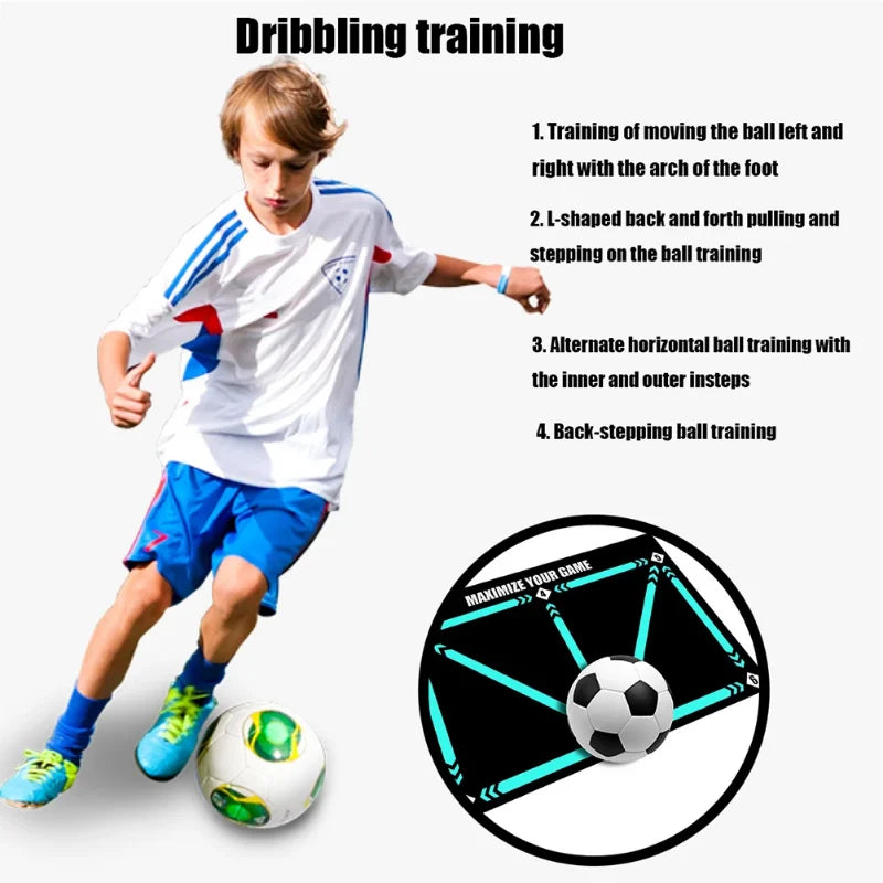 Football Training Mat Durable Non Slip Foldable Kids Adults Dribble