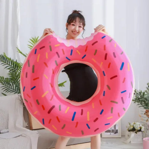 60/70CM Inflatable Donut Swimming Ring Pool Float Beach Sea Party