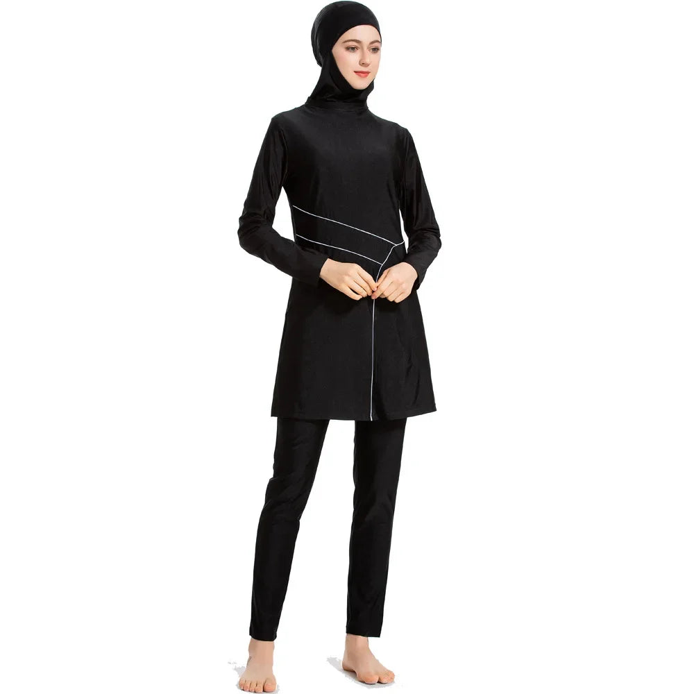 Islamic Women Muslim Swimwear Hooded Hijab Swimsuit Modest Swim Surf