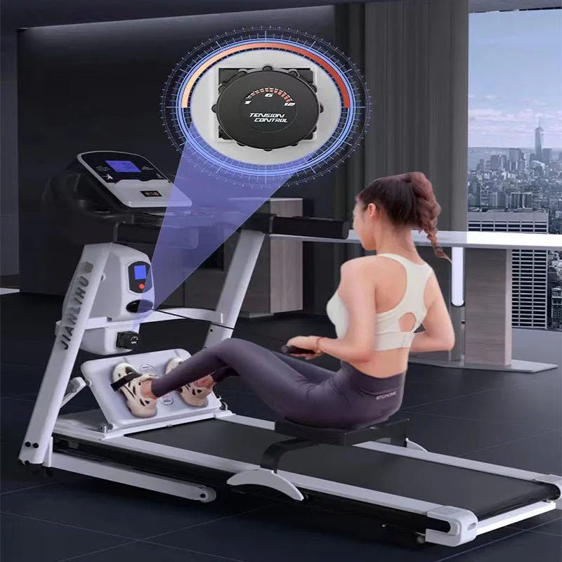 Treadmill rowing all-in-one machine, two in one household foldable