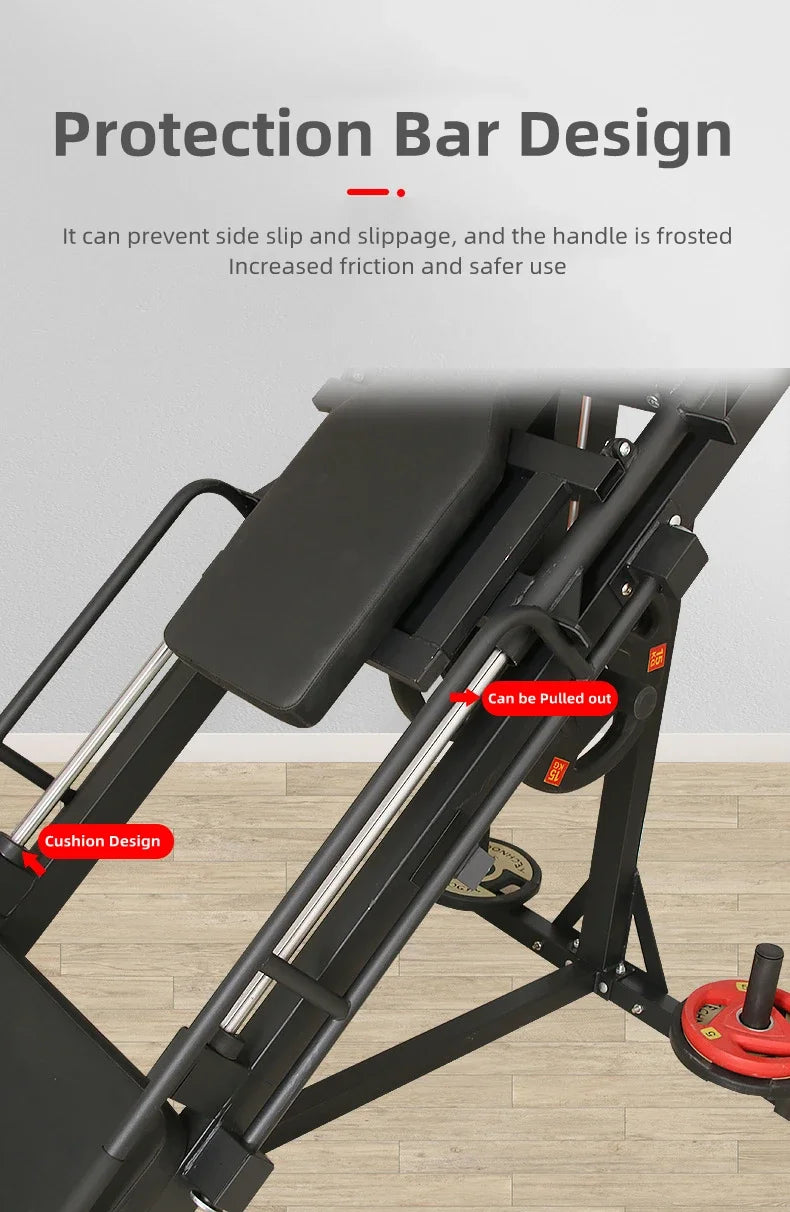 Dual-function inverted pedal machine leg strength trainer commercial