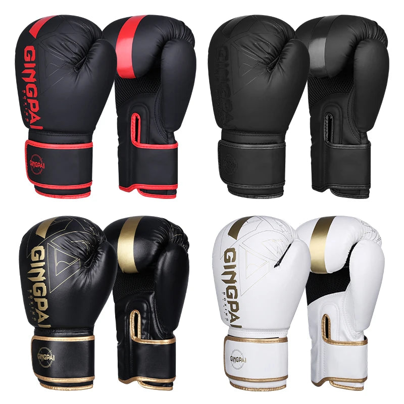 8/10/12/14oz Boxing Gloves PU Leather Muay Thai MMA Profession