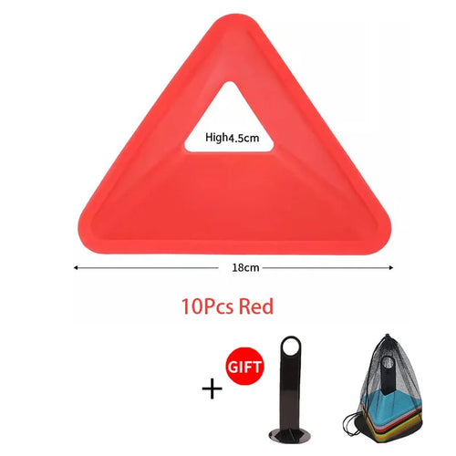 10PCS Football Training Discs Triangle Soccer Obstacles Pace Practice