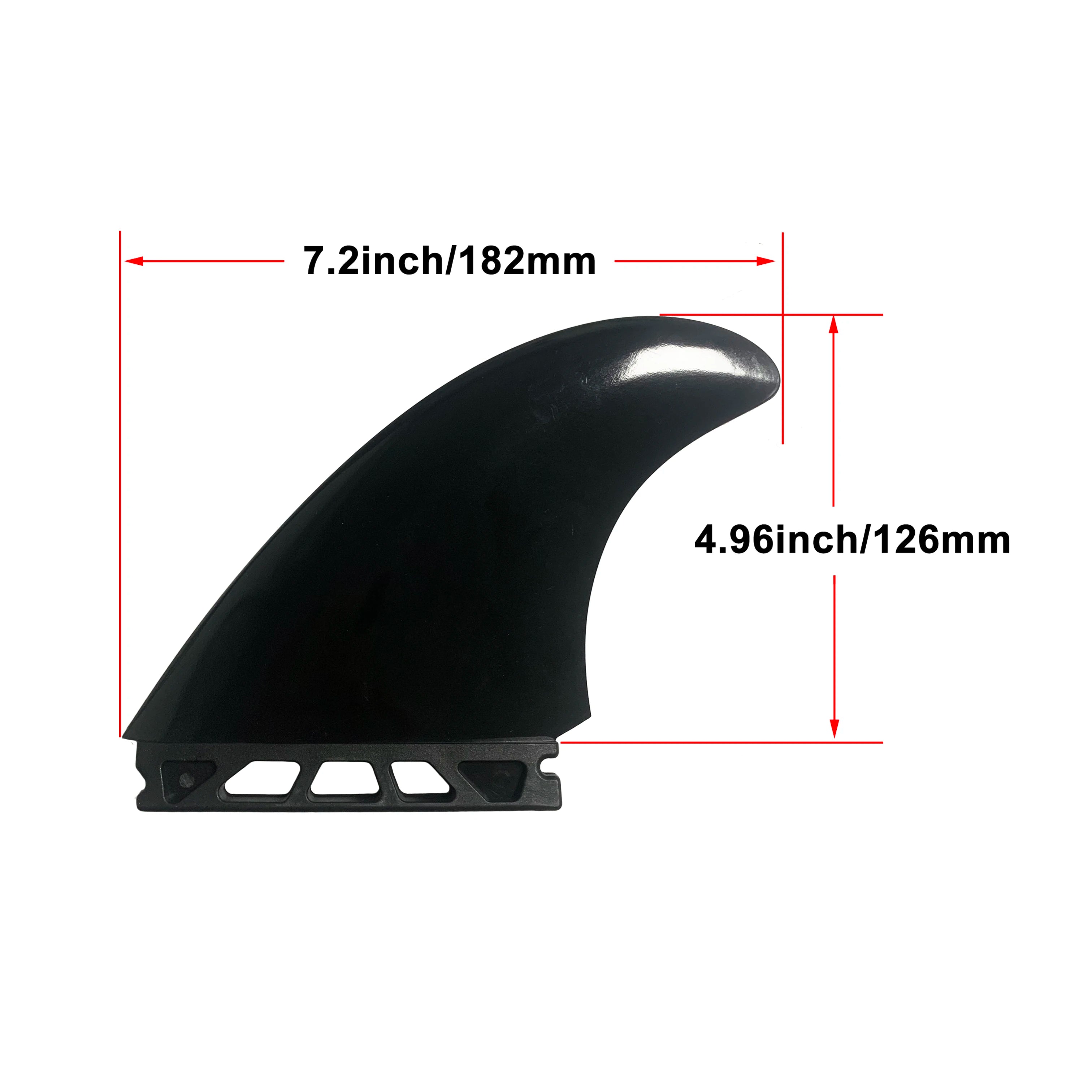 Twin Fins Single Tab Keel Fins Plastic Surfboard Fin 4.96inch Black