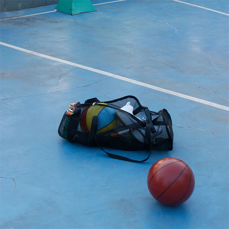 Drawstring Sports Ball Bag Football Mesh Bag Basketball Backpack