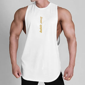 Summer New Y2K Sleeveless Top Men Muscle Tshirt Sporting Gym Clothing