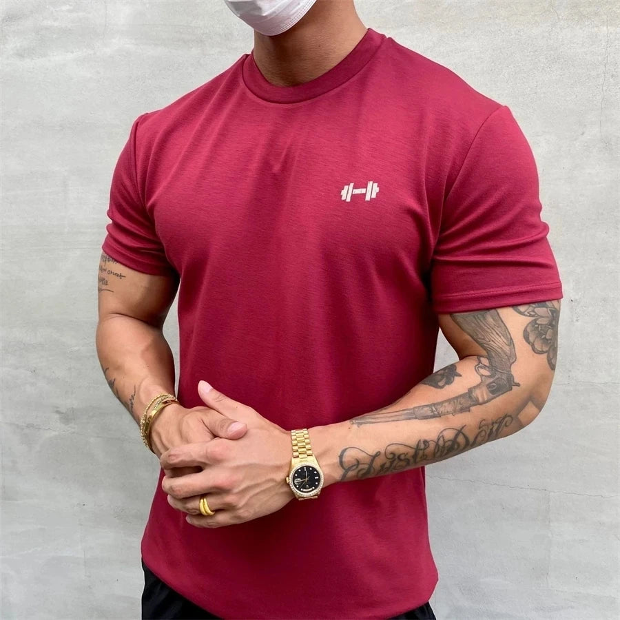 T shirt Men Summer Gym Clothing Bodybuilding Fitness Loose Casual