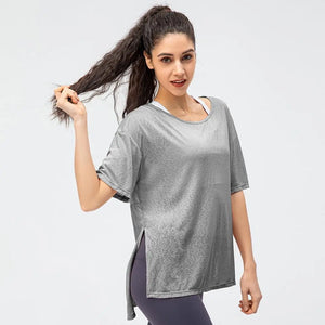 Women Blouse Shirts Mesh Gym Tshirt Workout Clothing Sports Tops