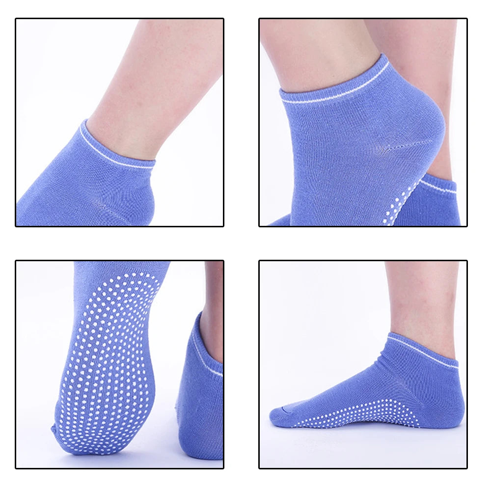 1 Pair Cotton Women Yoga Socks Ladies Anti Slip Silicone Gym Pilates