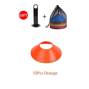 10Pcs Soccer Cones Disc Football Training Discs With Carry Bag Holder