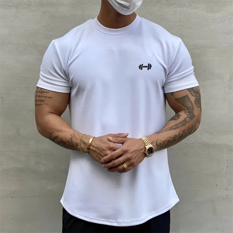 T shirt Men Summer Gym Clothing Bodybuilding Fitness Loose Casual