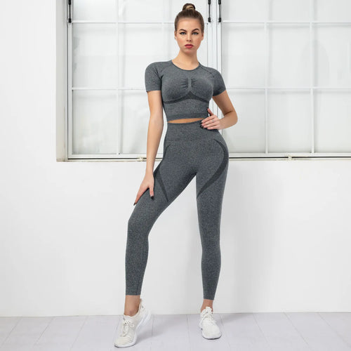 Yoga Set Women 2 Piece Gym Tight Quick-drying Fitness Wear Outdoor