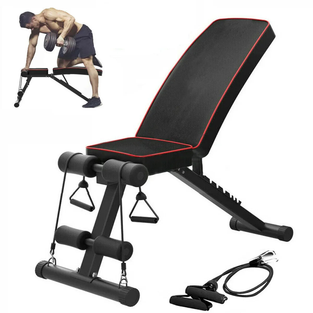 350KG Foldable Pro Sit Up Bench 7 Gear Adjustment Weight Bench Incline