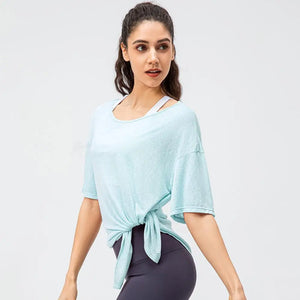 Women Blouse Shirts Mesh Gym Tshirt Workout Clothing Sports Tops