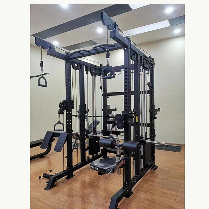 Gym Fitness Equipment Cable Crossover Comb Trainer Power Squat Rack