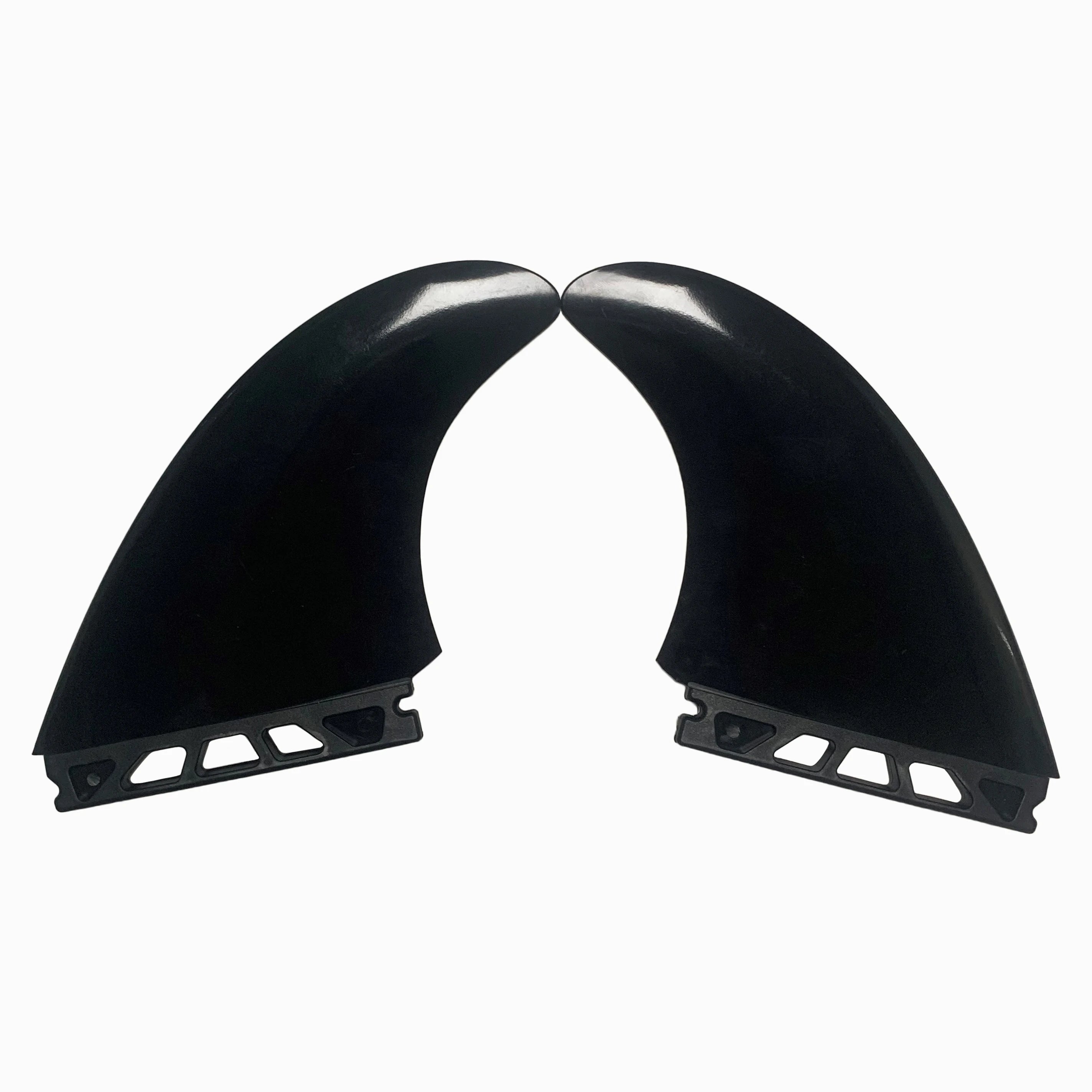 Twin Fins Single Tab Keel Fins Plastic Surfboard Fin 4.96inch Black