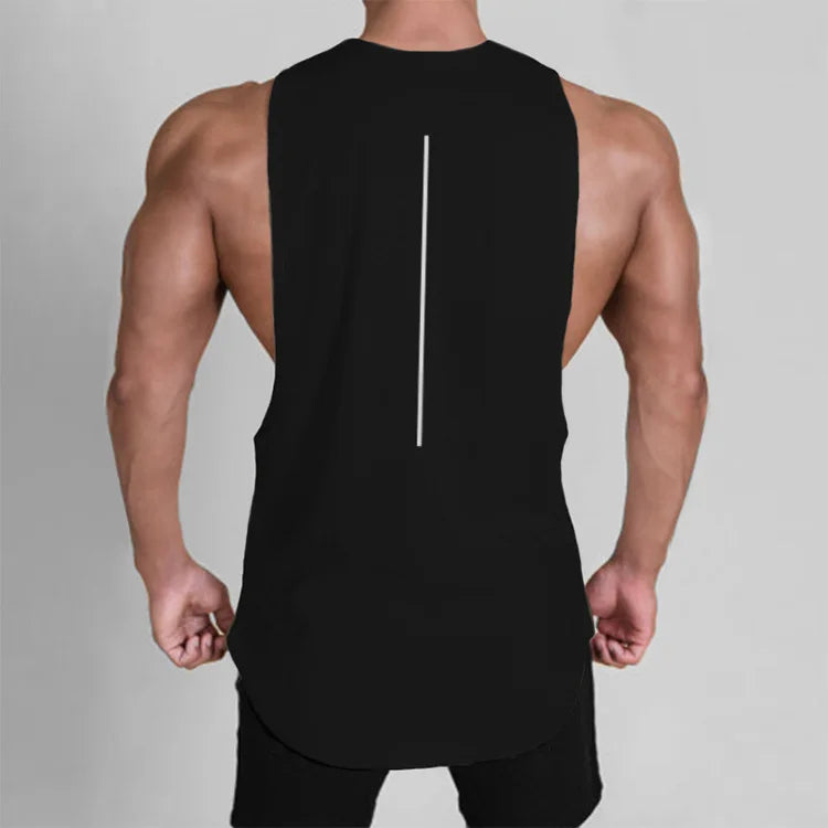 Summer New Y2K Sleeveless Top Men Muscle Tshirt Sporting Gym Clothing