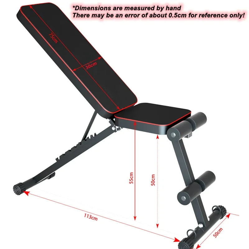 350KG Foldable Pro Sit Up Bench 7 Gear Adjustment Weight Bench Incline