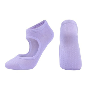 Women High Quality Pilates Socks Anti Slip Breathable Backless Yoga