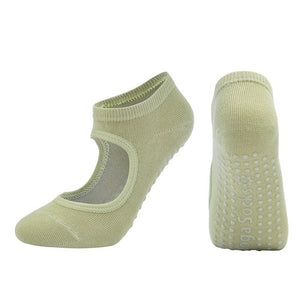 Women High Quality Pilates Socks Anti Slip Breathable Backless Yoga