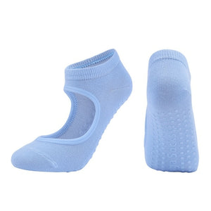 Women High Quality Pilates Socks Anti Slip Breathable Backless Yoga