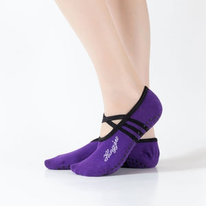 Women Non slip Yoga Socks Grips&Straps Sport Socks for Ballet Pilates